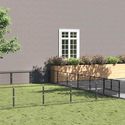 Hondenkennel 60 m² staal zwart