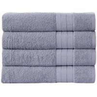 Good Morning Handdoeken set van 4 "Uni" - Zilver - (50x100 cm) - Katoen - thumbnail