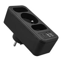 Stopcontact x3 + 4xUSB Maclean, 3-voudige splitter, 2xUSB A, 2xUSB C PD 20W, 1x16A + 2x6A, MCE248 F/B - thumbnail