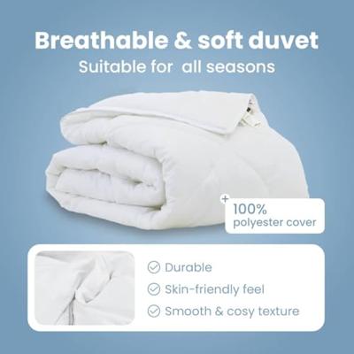 VidaXL Dekbed wit 200 x 155 x 4 cm polyester VidaXL Dekbed wit 200 x 155 x 4 cm polyester