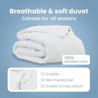 VidaXL Dekbed wit 200 x 155 x 4 cm polyester - thumbnail