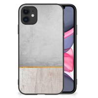 iPhone 11 Houten Print Telefoonhoesje Wood Concrete - thumbnail
