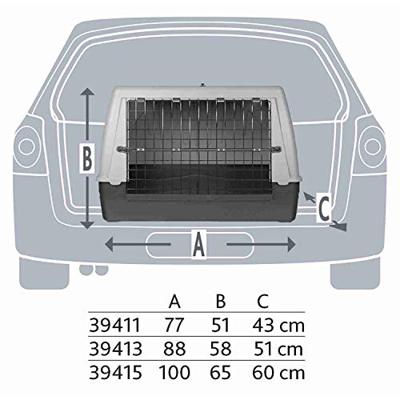 TRIXIE REISMAND JOURNEY GRIJS / DONKERGRIJS 100X65X60 CM