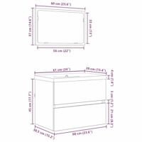 Badkamermeubelset Wandgemonteerd 3 pcs artisanaal eikenkleurig - thumbnail