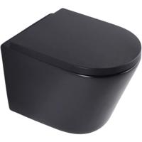 QeramiQ Dely Wandclosetpack - 36.3x51.7cm - diepspoel - rimless - 35mm zitting - mat zwart SW1026253 / SW1000769 - thumbnail