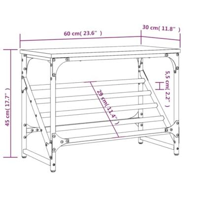 Schoenenrek 60x30x45 cm bewerkt hout sonoma eikenkleurig Schoenenrek 60x30x45 cm bewerkt hout sonoma eikenkleurig