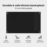 VidaXL Keuken achterwand zwart 80 x 50 cm gehard glas - thumbnail
