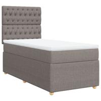Boxspring met matras stof taupe 90x190 cm - thumbnail