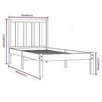 Bedframe zonder matras massief grenenhout 75x190 cm - thumbnail