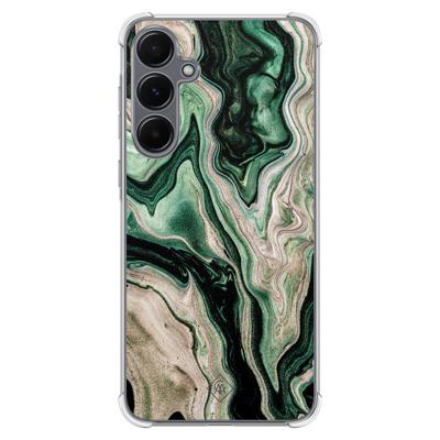 Samsung Galaxy A55 shockproof hoesje - Green waves Samsung Galaxy A55 shockproof hoesje - Green waves