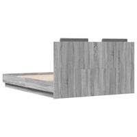 Bedframe met hoofdeinde grijs sonoma eiken 120x190 cm - thumbnail