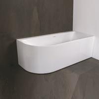 Half Vrijstaand Ligbad Luca Sanitair Primo Acryl 165x75x60 cm Rechts Glans Wit Luca Sanitair - thumbnail