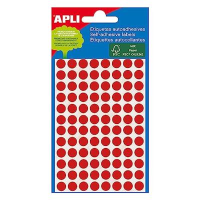 Apli ronde etiketten in etui diameter 8 mm, rood, 288 stuks, 96 per blad (2046) Apli ronde etiketten in etui diameter 8 mm, rood, 288 stuks, 96 per blad (2046)