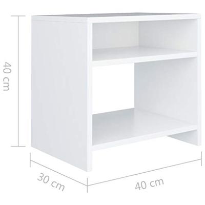VidaXL Nachtkastjes 2 st 40x30x40 cm bewerkt hout wit