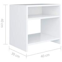VidaXL Nachtkastjes 2 st 40x30x40 cm bewerkt hout wit - thumbnail