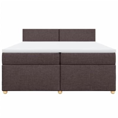 Boxspring met matras stof donkerbruin 200x200 cm