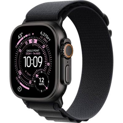 Apple Watch Ultra 3 GPS + Cellular - 49 mm - Zwarte titanium kast - Zwarte Alpine Loop-band - Medium