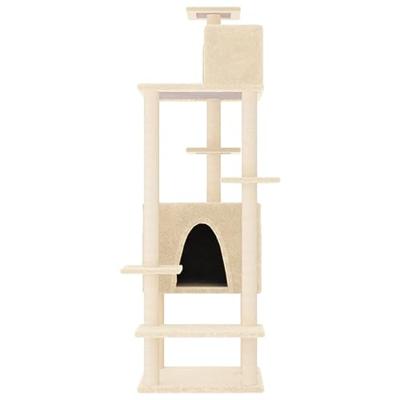 VidaXL Kattenmeubel met sisal krabpalen 154 cm crèmekleurig
