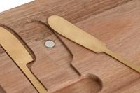 Snijplank Home ESPRIT Roestvrij staal Acacia 38 x 20 x 1,5 cm (3 Onderdelen) - thumbnail