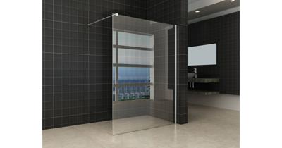 Saqu Splash inloopdouche met chroom muurprofiel 140x200cm Nanoglas