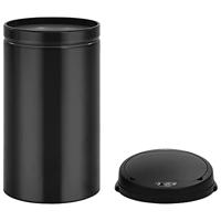 Prullenbak met automatische sensor 50 L koolstofstaal zwart - thumbnail