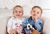 Cutydoo Love Hond Pluche Speelgoed - GIPSY TOYS - 13 cm - Roze/Grijs - thumbnail