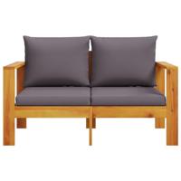 Tuinbank 2-zits met kussens massief acaciahout - thumbnail