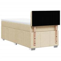 Boxspring met matras stof crèmekleurig 90x200 cm - thumbnail