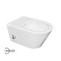 Wiesbaden Wandcloset Luxe Rimless 53 cm Inclusief Ingebouwde Bidet MW/KD Mat Wit - thumbnail