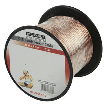 OFC Luidsprekerkabel 2x0.75mm 15 meter op rol OFC Luidsprekerkabel 2x0.75mm 15 meter op rol