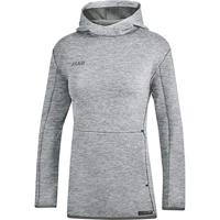 JAKO 6729D Sweater Met Kap Premium Basics Dames - Lichtgrijs Gemeleerd - 44 - thumbnail