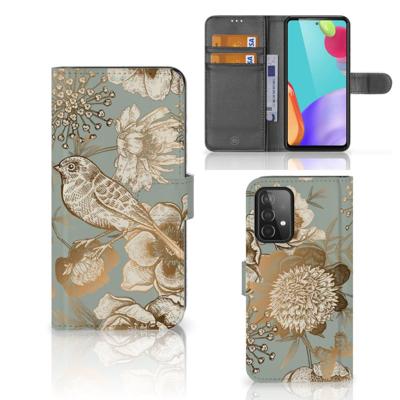 Hoesje voor Samsung Galaxy A52 Vintage Bird Flowers Hoesje voor Samsung Galaxy A52 Vintage Bird Flowers
