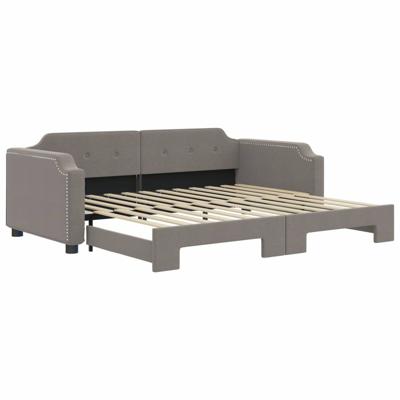 Slaapbank met onderschuifbed 100x200 cm stof taupe