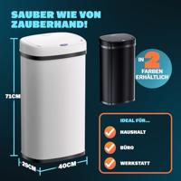Vuilnisbak opent automatisch met Sensor Creme-wit 58L - thumbnail