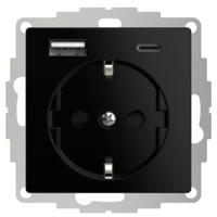 2USB 2U-449528 Geaard stopcontact Met USB-laaduitgang, Aanraakbeveiliging, VDE IP20 Sneewwit (zijdemat) - thumbnail