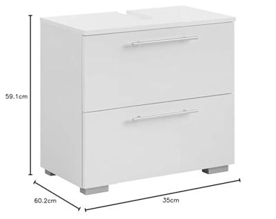 Schildmeyer Onderkast wastafel Carlos (Breedte 60 cm, parelwit) Schildmeyer Onderkast wastafel Carlos (Breedte 60 cm, parelwit)