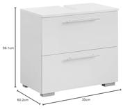 Schildmeyer Onderkast wastafel Carlos (Breedte 60 cm, parelwit) - thumbnail