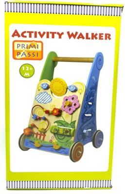 Jonotoys Primi passi de houten babywalker met activiteiten