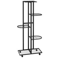 VidaXL Bloemenstandaard met wielen 5-laags 44x23x100 cm ijzer zwart - thumbnail