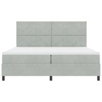 Boxspring bed met matras Lichtgrijs 200 x 200 cm Fluweel - thumbnail
