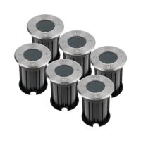 Set van 6 Maisy LED Grondspots - Rond - Ø12cm - RVS - GU10 fitting - Excl. lichtbron - IP67 waterdicht - Tuinspot - Oprit - thumbnail