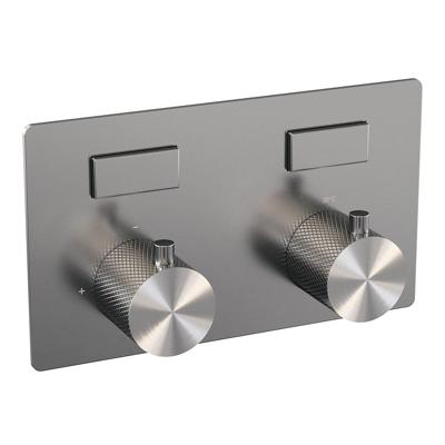 Brushed Carving thermostatische inbouw regendouche met drukknoppen SET 62