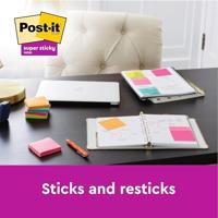 Post-It Super Sticky Notes Carnival, 90 vel, ft 76 x 76 mm, pak van 12 blokken - thumbnail