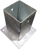 Waelbers paalhouder op plaat 91mm, thermisch verzinkt (fv) - 1 stuk(s) - 428323.99 - thumbnail