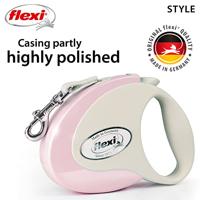 Flexi, Modellijn, moderne pastelkleuren, elegant zwart, robuust en ergonomisch remsysteem, zachte handgreep, geavanceerd geleidingssysteem, gemaakt in Duitsland, roze, M - 5 m - thumbnail