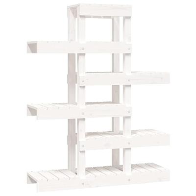 VidaXL Plantenstandaard 85x25x109,5 cm massief grenenhout wit VidaXL Plantenstandaard 85x25x109,5 cm massief grenenhout wit