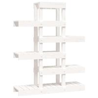 VidaXL Plantenstandaard 85x25x109,5 cm massief grenenhout wit - thumbnail