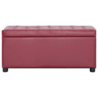 VidaXL Opberghocker 87,5 cm kunstleer wijnrood VidaXL Opberghocker 87,5 cm kunstleer wijnrood