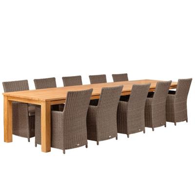 Teak dinner tafel Solide Rustiek Tafel 400x100x80 cm- - Teak- Tuindeco