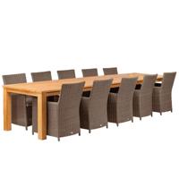 Teak dinner tafel Solide Rustiek Tafel 400x100x80 cm- - Teak- Tuindeco - thumbnail
